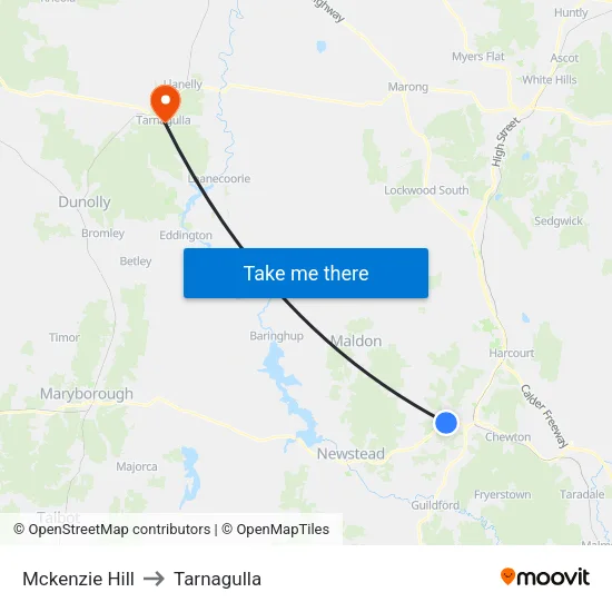 Mckenzie Hill to Tarnagulla map