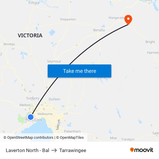 Laverton North - Bal to Tarrawingee map