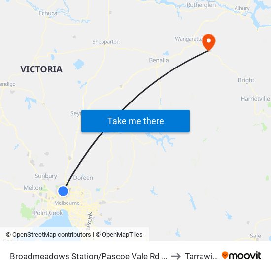 Broadmeadows Station/Pascoe Vale Rd (Broadmeadows) to Tarrawingee map