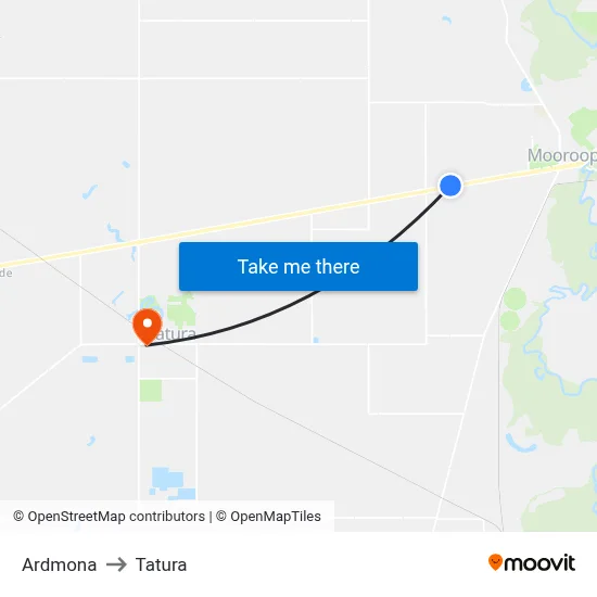 Ardmona to Tatura map
