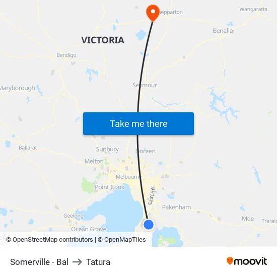 Somerville - Bal to Tatura map
