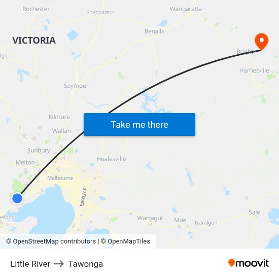 Little River to Tawonga map
