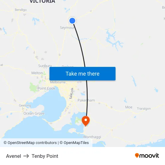 Avenel to Tenby Point map