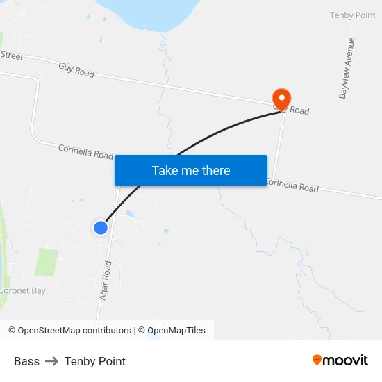 Bass to Tenby Point map