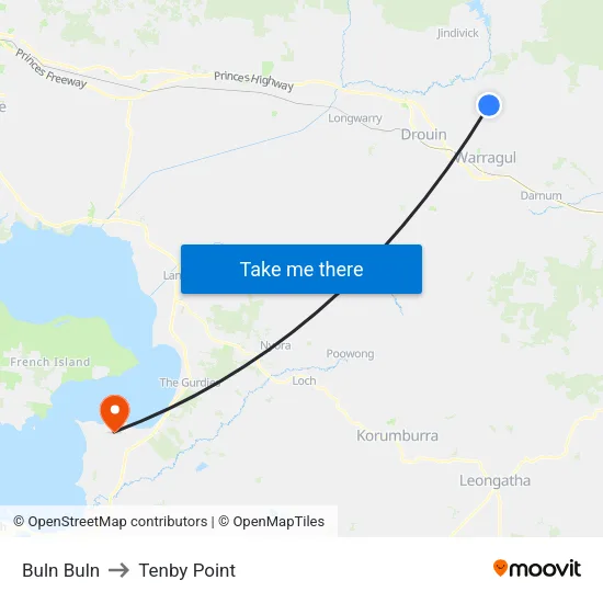 Buln Buln to Tenby Point map