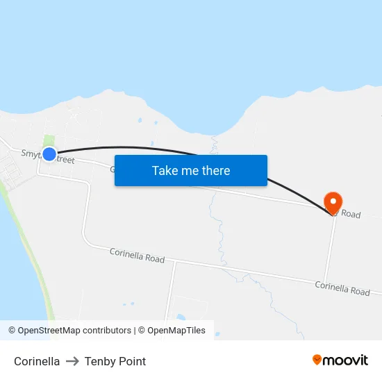 Corinella to Tenby Point map