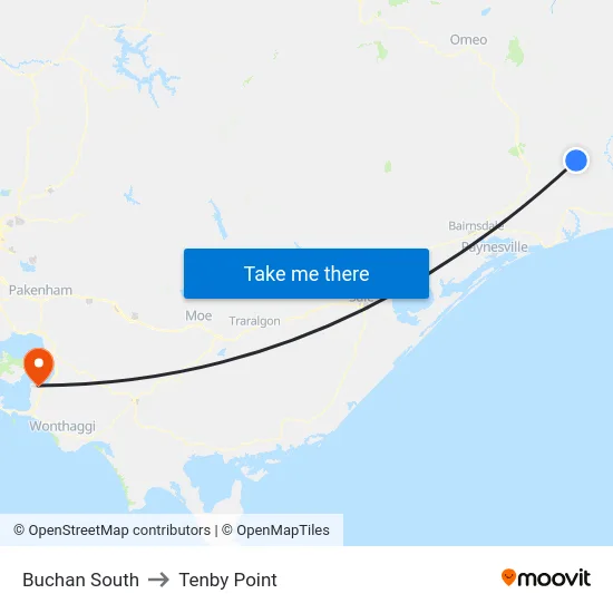 Buchan South to Tenby Point map