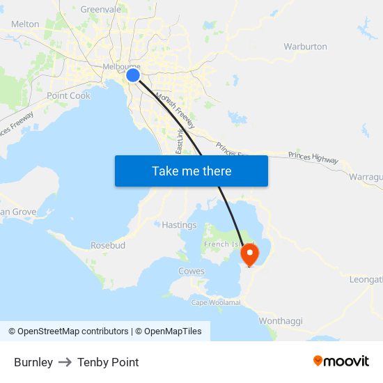 Burnley to Tenby Point map