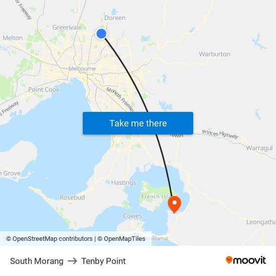 South Morang to Tenby Point map