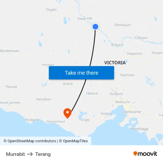 Murrabit to Terang map
