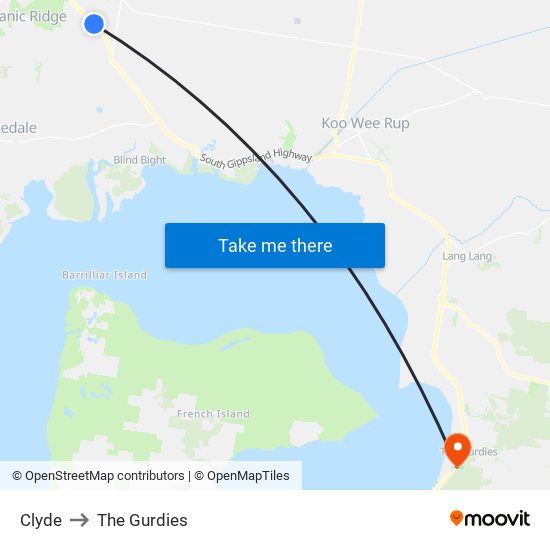 Clyde to The Gurdies map