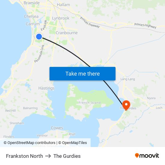 Frankston North to The Gurdies map