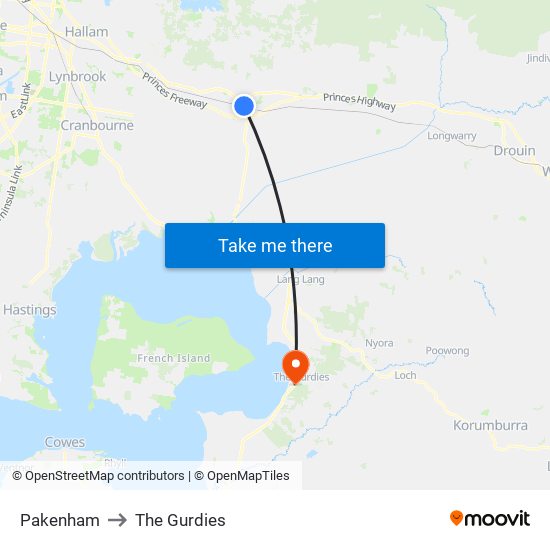 Pakenham to The Gurdies map