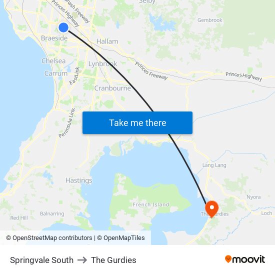 Springvale South to The Gurdies map