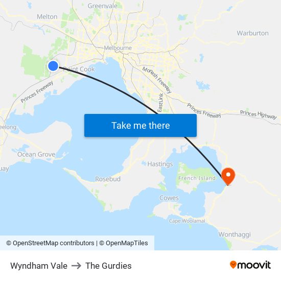 Wyndham Vale to The Gurdies map