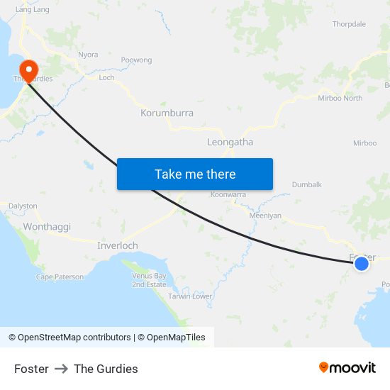 Foster to The Gurdies map