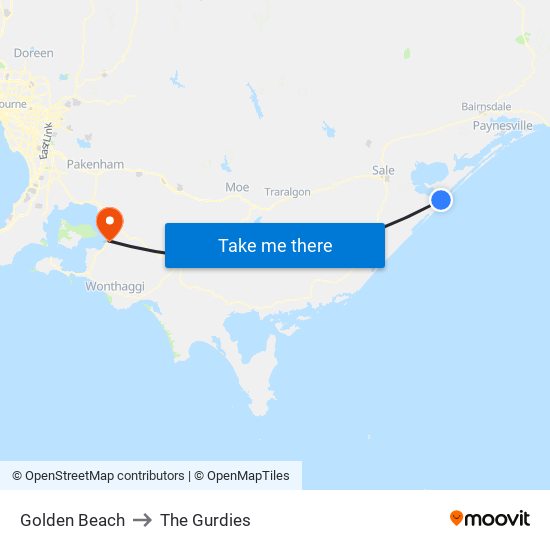 Golden Beach to The Gurdies map