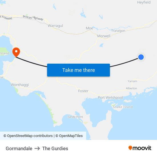 Gormandale to The Gurdies map