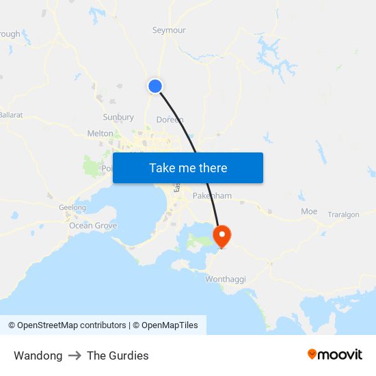 Wandong to The Gurdies map