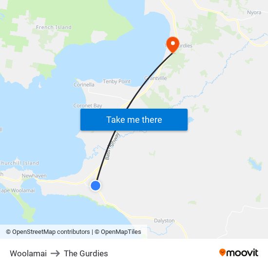 Woolamai to The Gurdies map