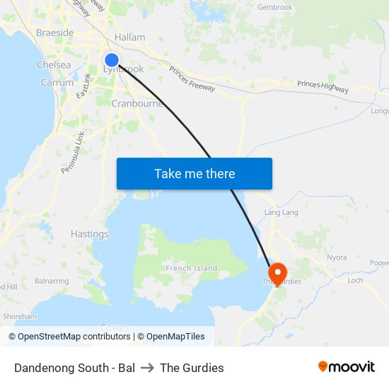 Dandenong South - Bal to The Gurdies map