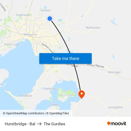 Hurstbridge - Bal to The Gurdies map