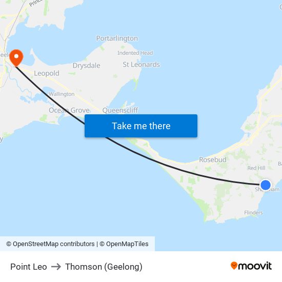 Point Leo to Thomson (Geelong) map