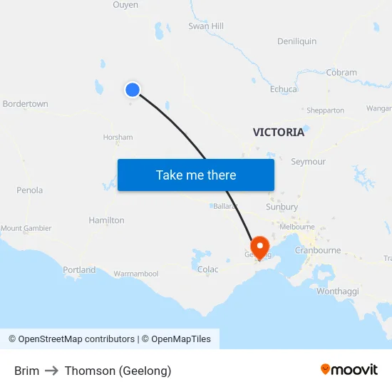 Brim to Thomson (Geelong) map