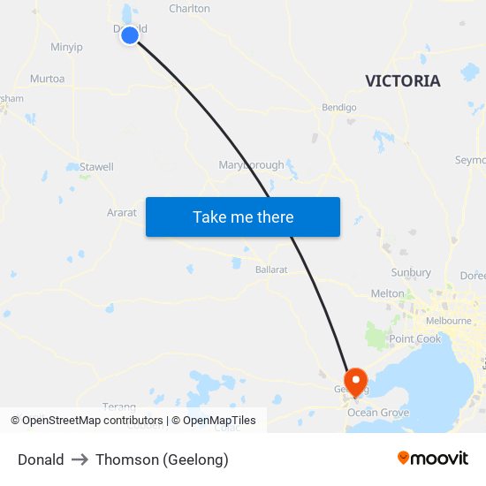 Donald to Thomson (Geelong) map