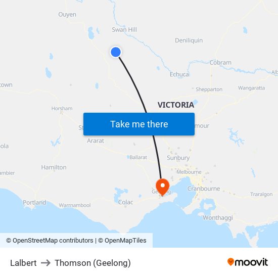 Lalbert to Thomson (Geelong) map