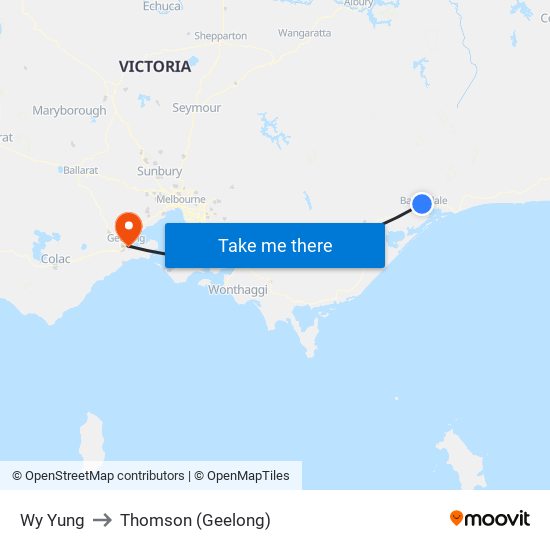 Wy Yung to Thomson (Geelong) map