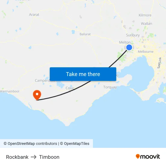 Rockbank to Timboon map