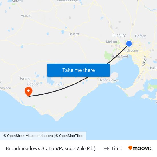 Broadmeadows Station/Pascoe Vale Rd (Broadmeadows) to Timboon map