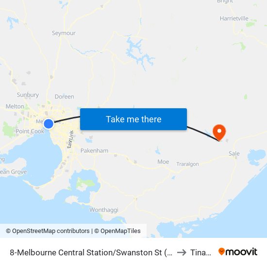 8-Melbourne Central Station/Swanston St (Melbourne City) to Tinamba map