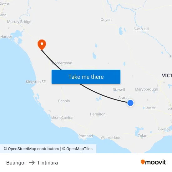 Buangor to Tintinara map