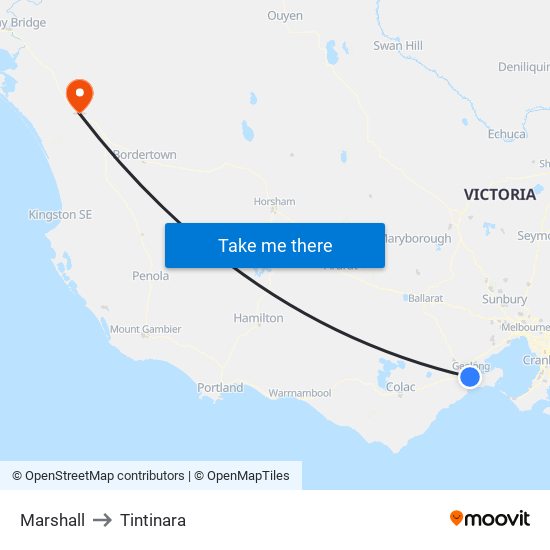 Marshall to Tintinara map