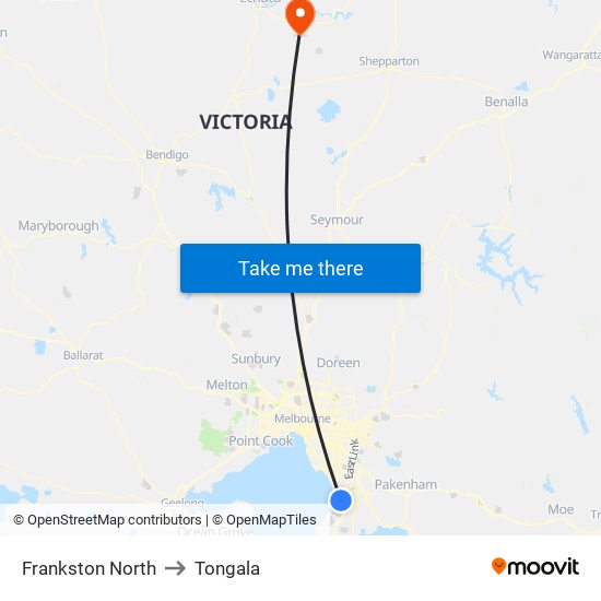 Frankston North to Tongala map