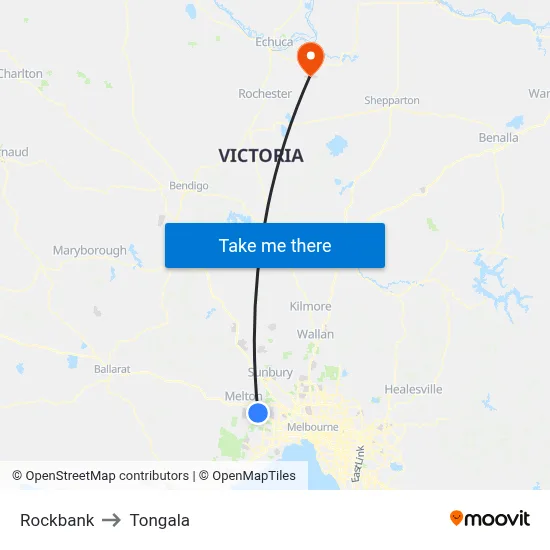 Rockbank to Tongala map