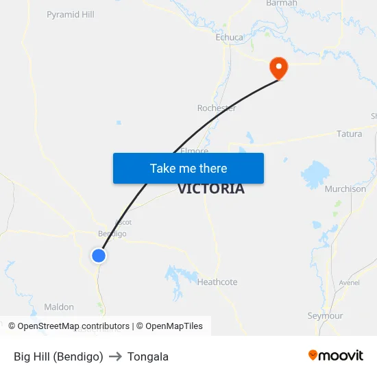 Big Hill (Bendigo) to Tongala map