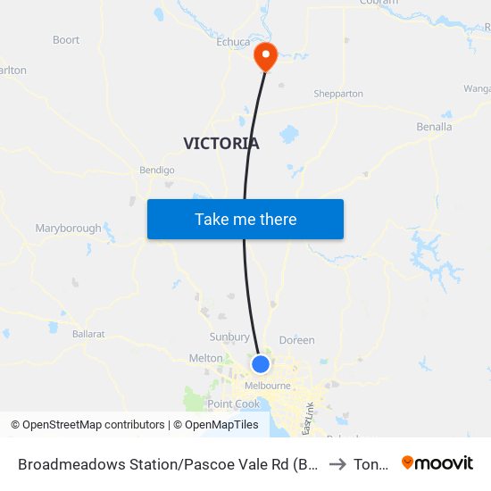 Broadmeadows Station/Pascoe Vale Rd (Broadmeadows) to Tongala map