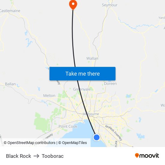 Black Rock to Tooborac map