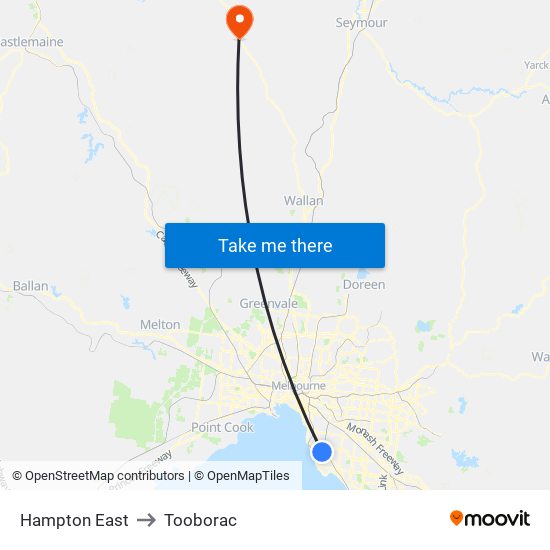 Hampton East to Tooborac map