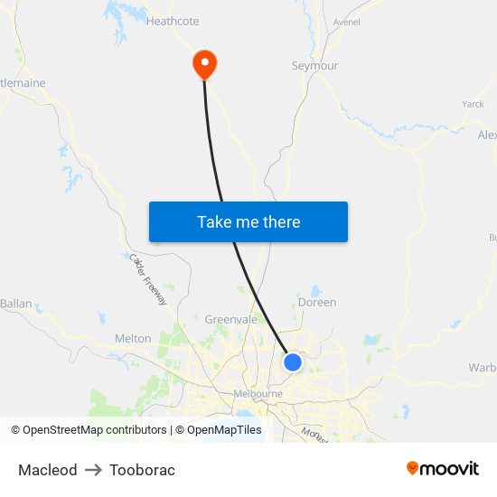 Macleod to Tooborac map