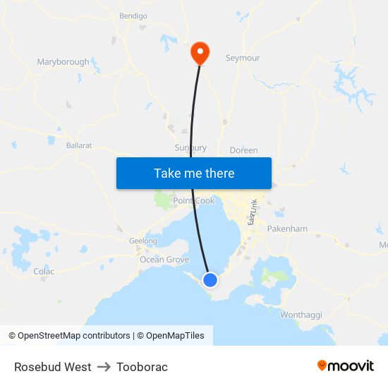 Rosebud West to Tooborac map