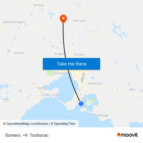 Somers to Tooborac map