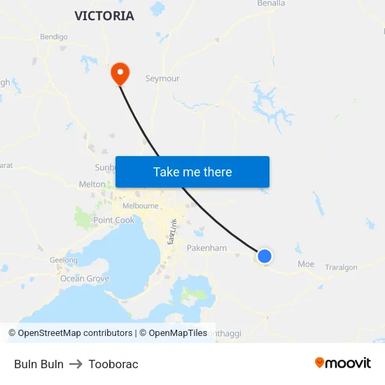 Buln Buln to Tooborac map