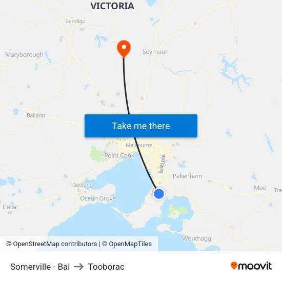 Somerville - Bal to Tooborac map