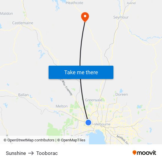 Sunshine to Tooborac map