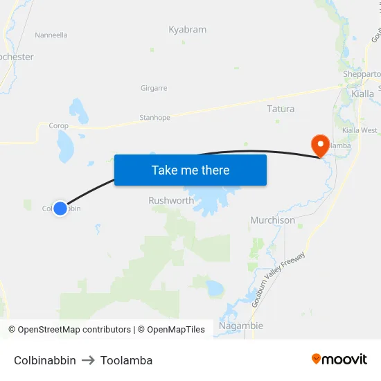Colbinabbin to Toolamba map