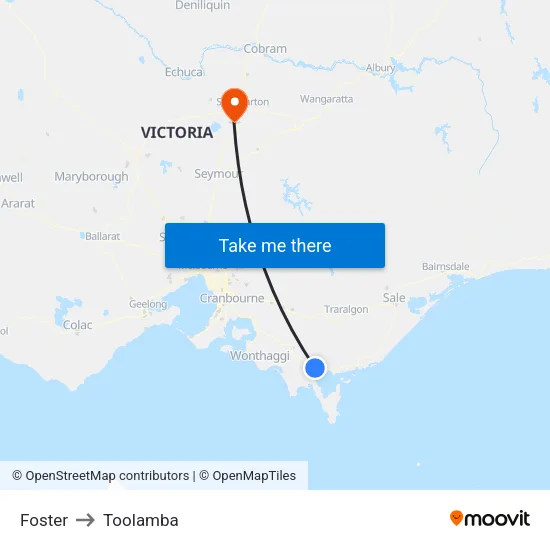 Foster to Toolamba map